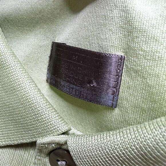 Tiger Woods Nike Polo Shirt Green Textured Stripes Men's Medium Golf Casual - Picture 9 of 12